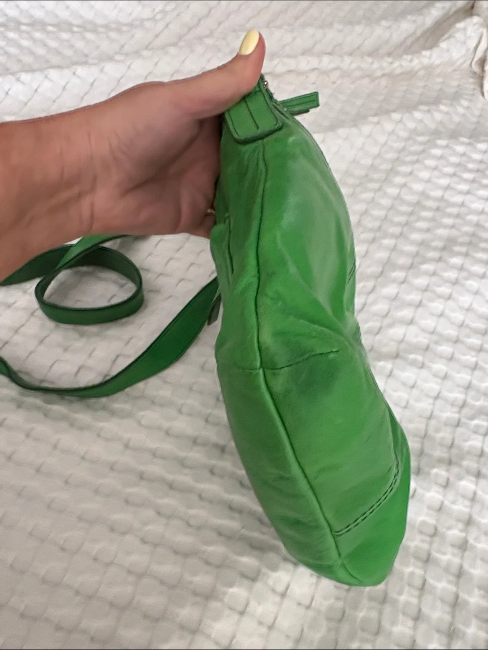 Fossil Green Leather Crossbody Bag
